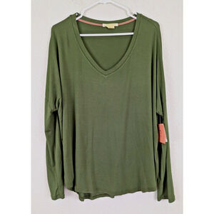 New Marlow Los Angeles sz XL T-shirt issue olive green ls top 4832